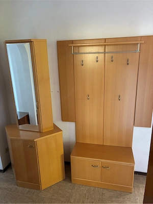 Garderoben - Set mit Spiegel, Schrank und Sitzbank 