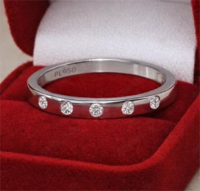 950er-Platin-Ring 5. Brillanten 0,10 ct.