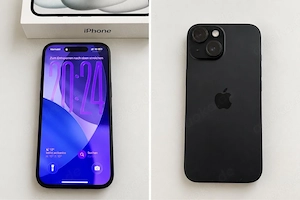 Apple iPhone 15   128 GB   Schwarz   kratzerfrei + 3 Hüllen