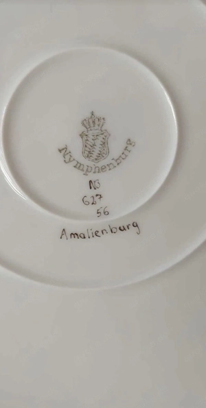 antiquarisch Antiker Porzellanteller von Nymphenburg - Motiv Amalienburg