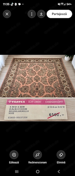 Großer Orientteppich Sarough   handgeknüpft   Indien