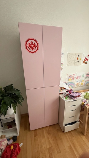 IKEA Smastad Kleiderschrank rosa Türen mit 5 Schubladen