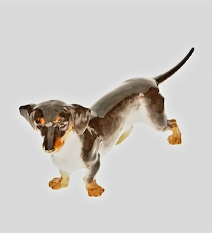 Meissener Porzellanfigur Dachshund