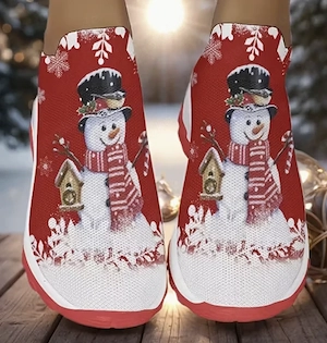 Gr. 40 leichte, gepolsterte Sneaker mit Schneemann