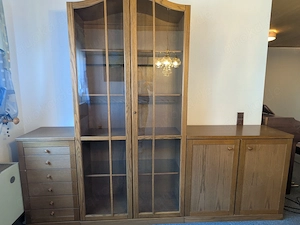Große Wohnwand Vitrine Eichenoptik 2,36m breit