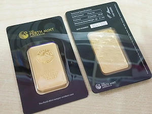 1 Unze Perth Mint Goldbarren vergoldet   deko