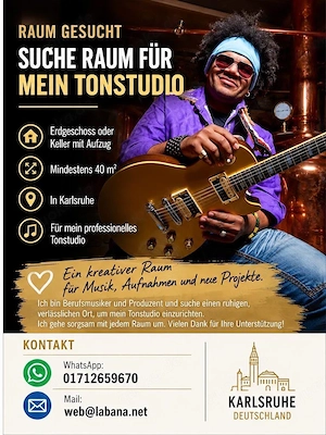 Fröhlicher Musikproduzent aus Kuba sucht Raum in Karlsruhe.