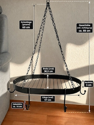 Schwarzer Kräuterhänger   Küchenhänger aus Metall (Oval)   Sehr guter Zustand