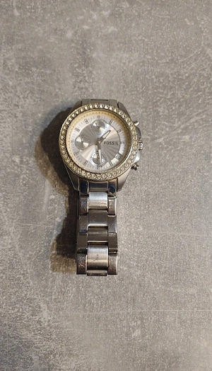 Elegante Fossil  Decker  Damen-Chronograph (ES2681)   Silber mit Strass