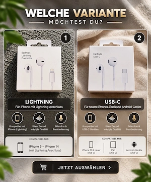 Praktische Kopfhörer | USB-C oder Lightning nach Wahl | Neu & OVP