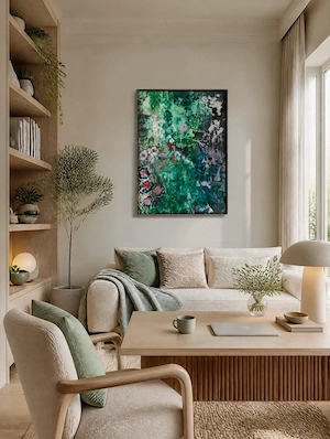  Tiefe statt Glanz. Originalwerk von Mesinia Art. Acryl auf Leinwand, 60 80 cm