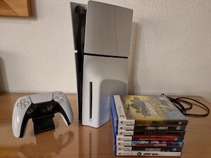 PlayStation 5 Slim Disc Edition 1TB, 7 Spiele,Ovp