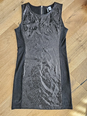 Kleid Pailletten Gr. S schwarz