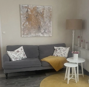 2,5 Sofa mit grauen Samtstoff sehr gepflegt 