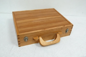 Aktenkoffer Vintage Holzkoffer helles Holz, total chic