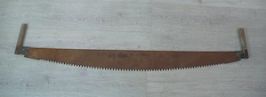 Alte Baumsäge Säge Zweimannsäge 131 cm lang, noch alle Zähne, kann die noch jemand brauchen?