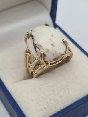 Eleganter Magnesit Silberring 925 Sterling Silber