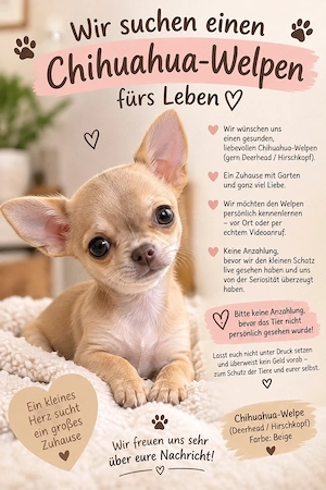 wir suchen einen Chihuhaha Welpen  
