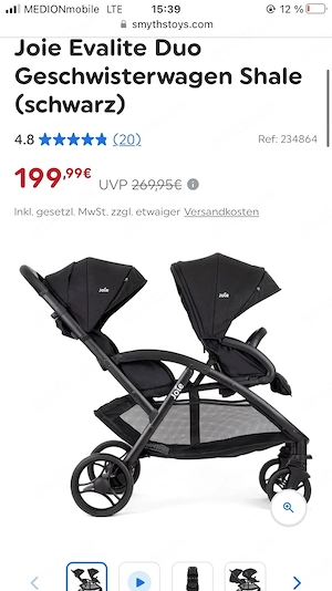 TOP Geschwisterwagen Doppelkinderwagen "Joie"