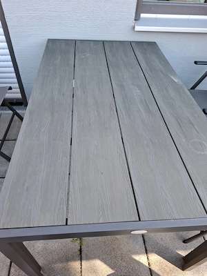 Gartentisch grau in Holzoptik, 150   90 cm