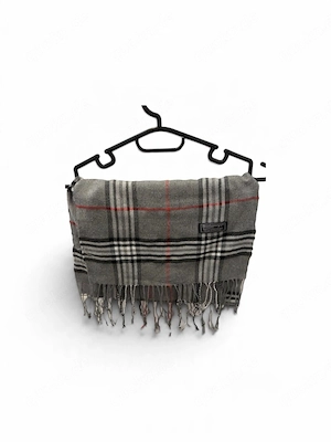 Vintage Burberry Schal Grau Nova Check 100% Lambswool England