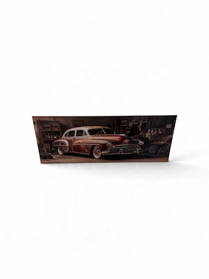 Glasbild Wandbild Oldtimer Auto Retro Vintage 125x50 cm