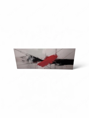 Glasbild Wandbild Abstrakt Modern Rot Schwarz Weiß 125x50 cm