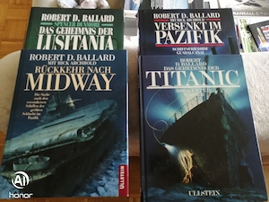Schifffahrts-Literatur, Bücher von Bob Ballard Meeresarchäologe, top bebildert, top Zustand