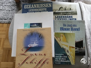 verschiedene Schifffahrts-Literatur, über verschiedene Luxusschiffe, Schnelldampfer, das Blaue Band