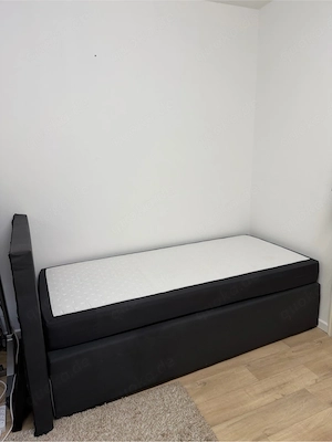 Schwarzes Boxspringbett inkl. Matratze