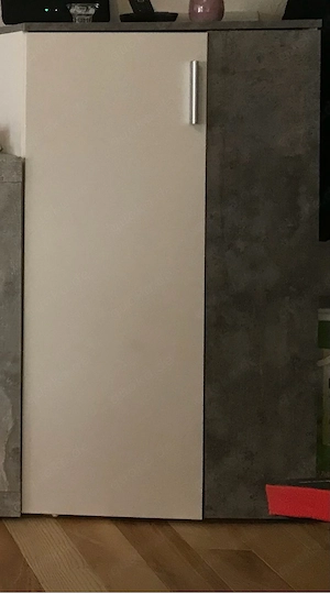 hohe kommode weiss beton optik 