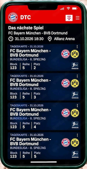 Tickets für Bayern München gegen Dormund 