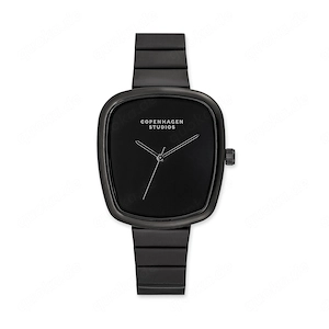 Copenhagen Studios Curved Damenuhr schwarz 34 mm mit Box