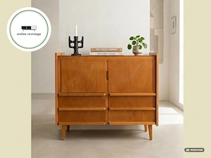 Mid-Century Modern Sekretär und Kommode mit Klappfach aus den 60ern