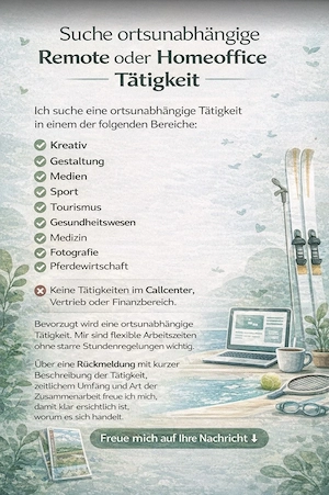 Suche Remote Homeoffice Tätigkeit | Kreativ   Gestaltung    Medien