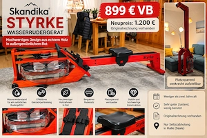 Verkaufsanzeige   Halle (Saale) Skandika STYRKE Wasserrudergerät   rotes Holz   kaum benutzt   Top-Z