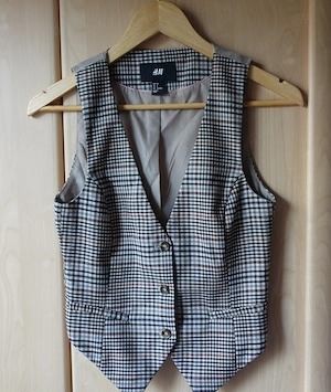 Damen - Weste, Stoffweste, kariert, Gr. 34 bzw. ca. Gr. XS, H & M