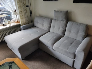 Sofa mit Schlaffunktion, grau