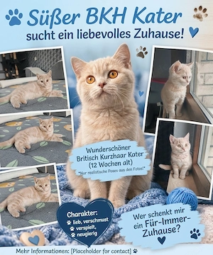 Britisch kurzhaar Creame Kater 12 Wochen!