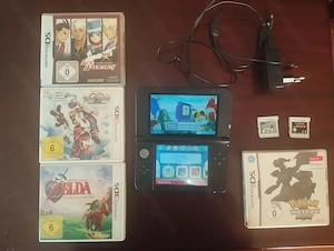 Nintendo 3DS XL (Schwarz Silber) KRATZERFREI + 11 Top-Spiele