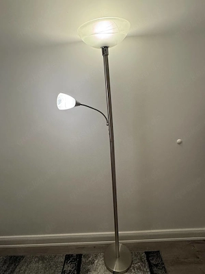 Stehlampe   Metall silber matt