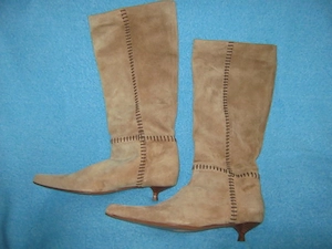 NEU Hippie Coachella Festival DESIGNER Velours Leder Stiefel Boots 36   3- 3,5 caramel beige NP 398 