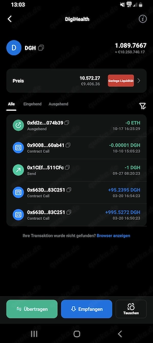  Cryptocoin DGH vergünstigt   damals Investitionsvorrat