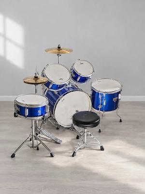 XDrum Kinderschlagzeug in Blau   spielbereit