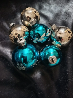 6x Vintage Weihnachtskugeln aus Glas   Christbaumschmuck mit Patina