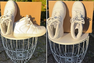 Weiße High-Top Sneaker   Knöchelhohe Turnschuhe Gr.44