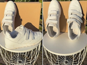 Weiße Sneaker mit Klettverschluss Gr.44