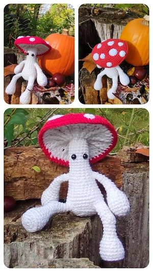 Niedlicher Pilz Herbstdeko Amigurumi  Halloween 