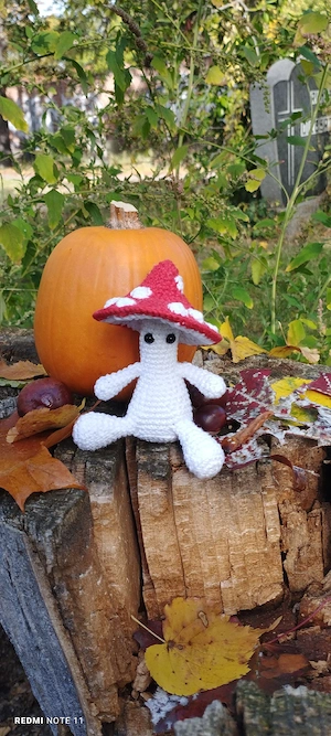 Niedlicher Pilz Herbstdeko Amigurumi Halooween
