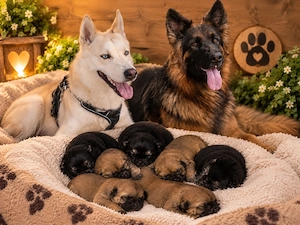 Schäferhund Husky Mix Welpen 
